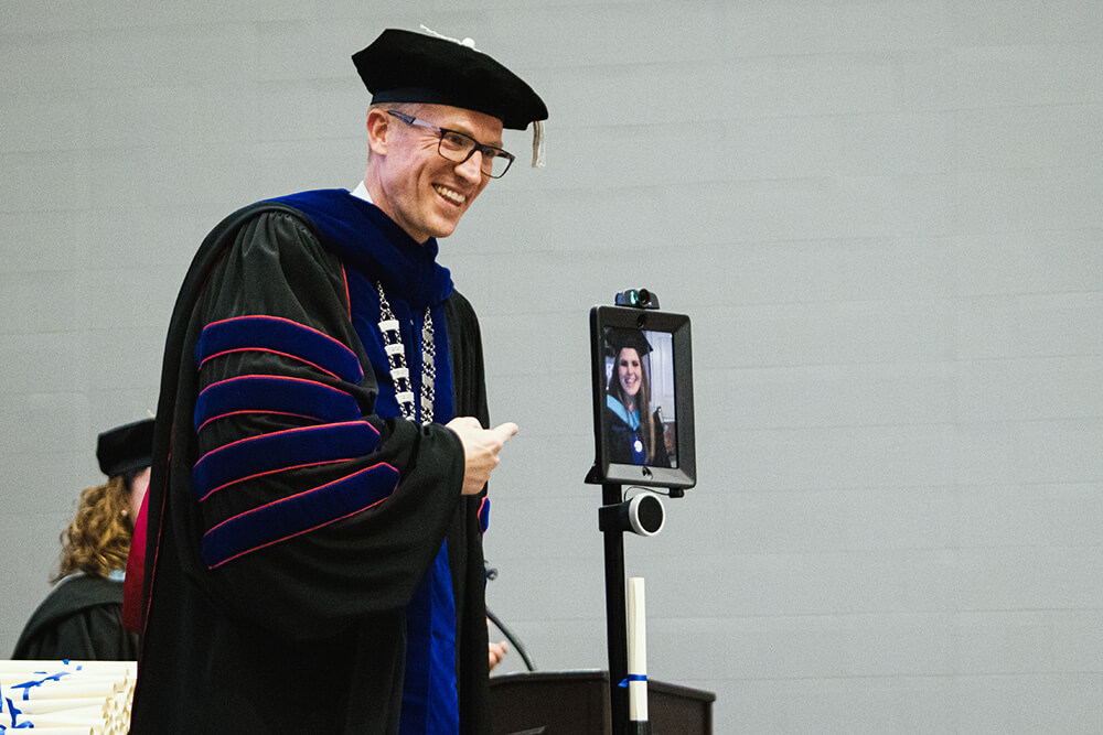 UWG President, Dr. Brendan Kelly, and Samantha Conerly.