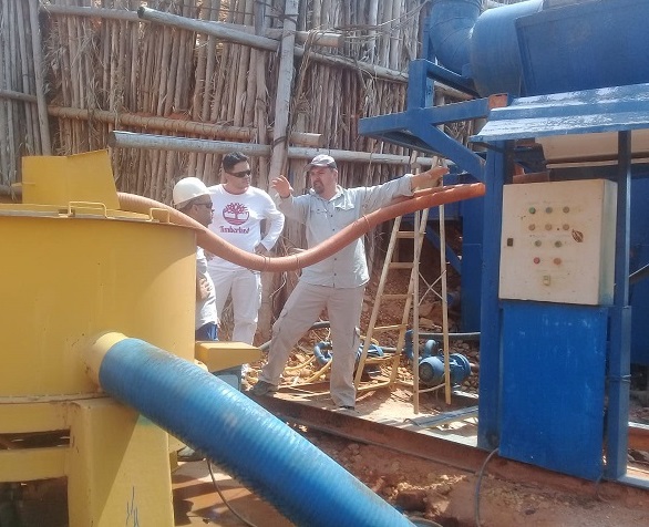 Part of the diamond recovery facilities and members of our technical team