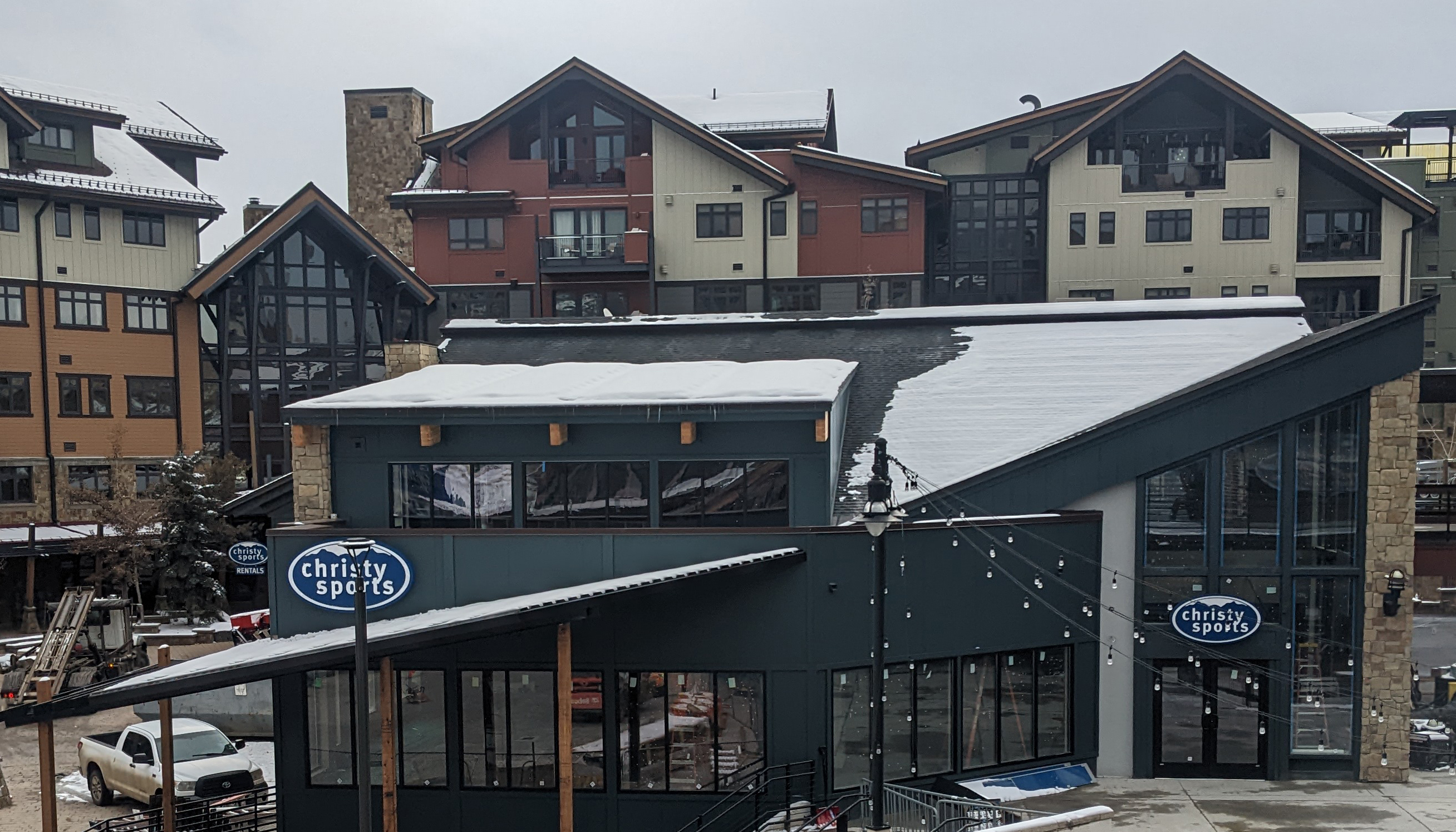 Exterior photo of the newly remodeled location of Christy Sports at Steamboat Square