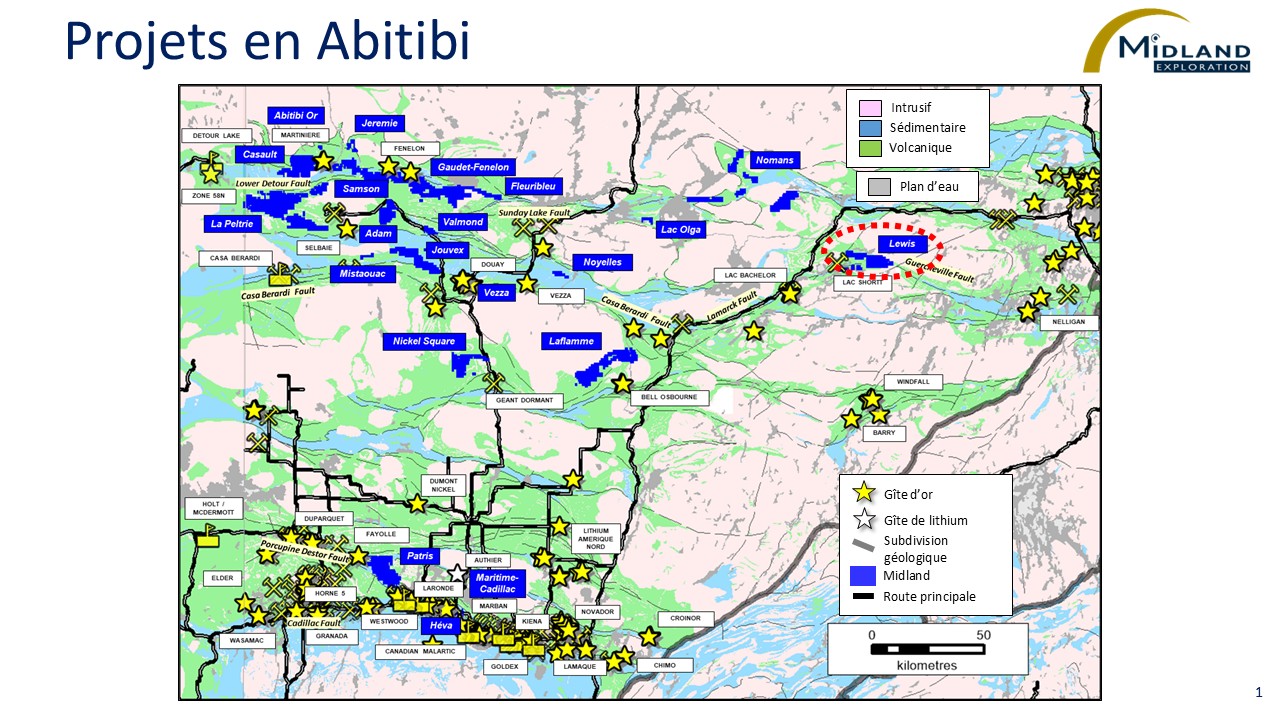 Figure 1 Projets en Abitibi