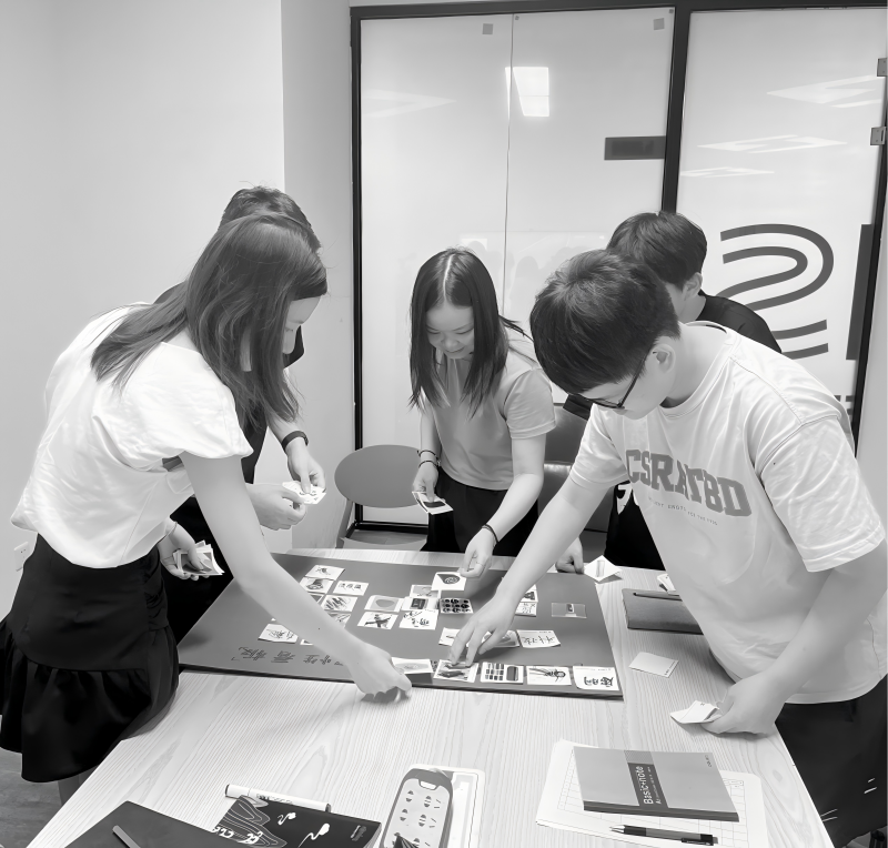 Above: brainstorming sessions within the design team.