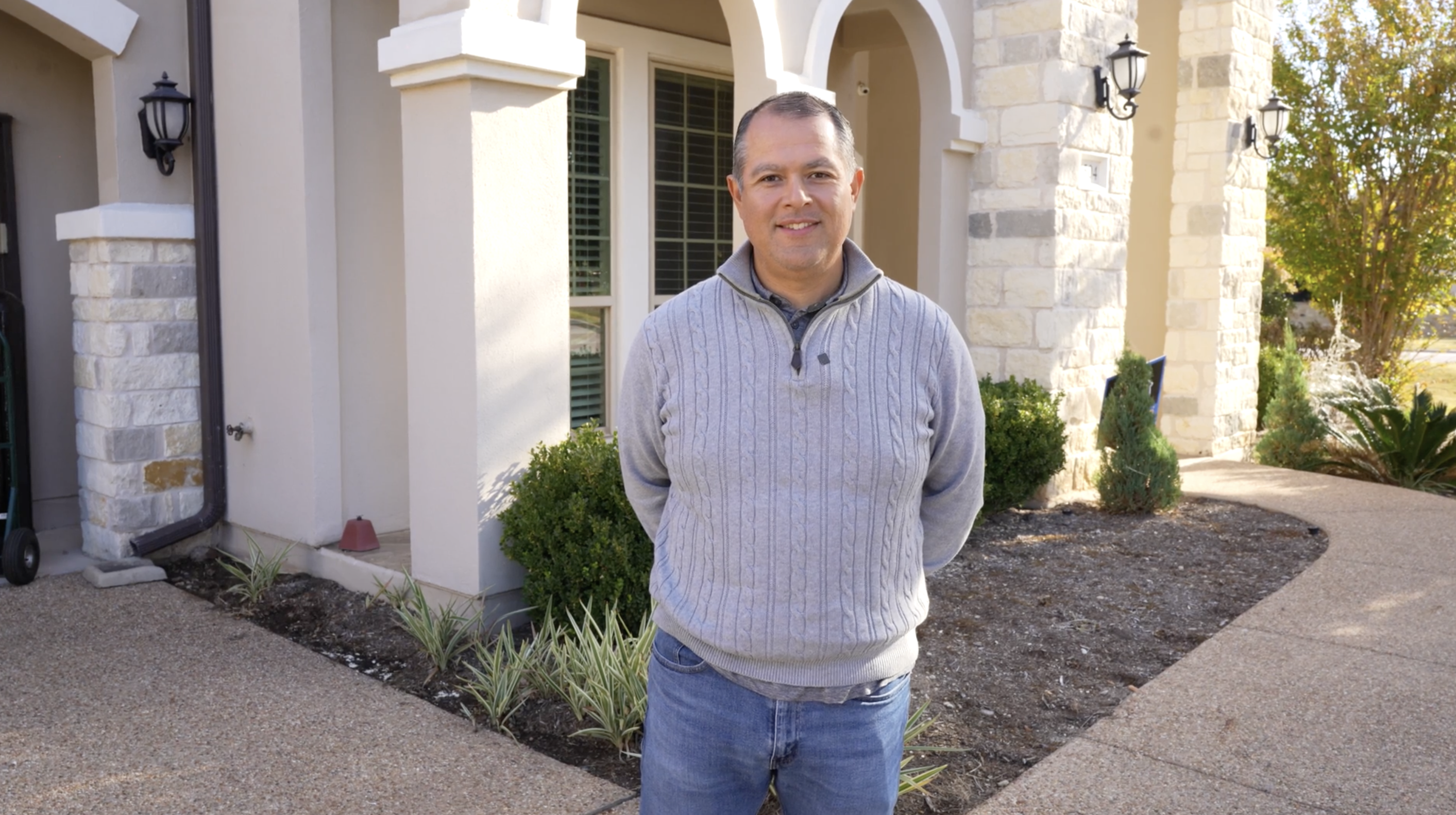 The winner of the Home of the Future Contest, Mario Ochoa, is a father of two and resident of McCormick Ranch on Lake Austin