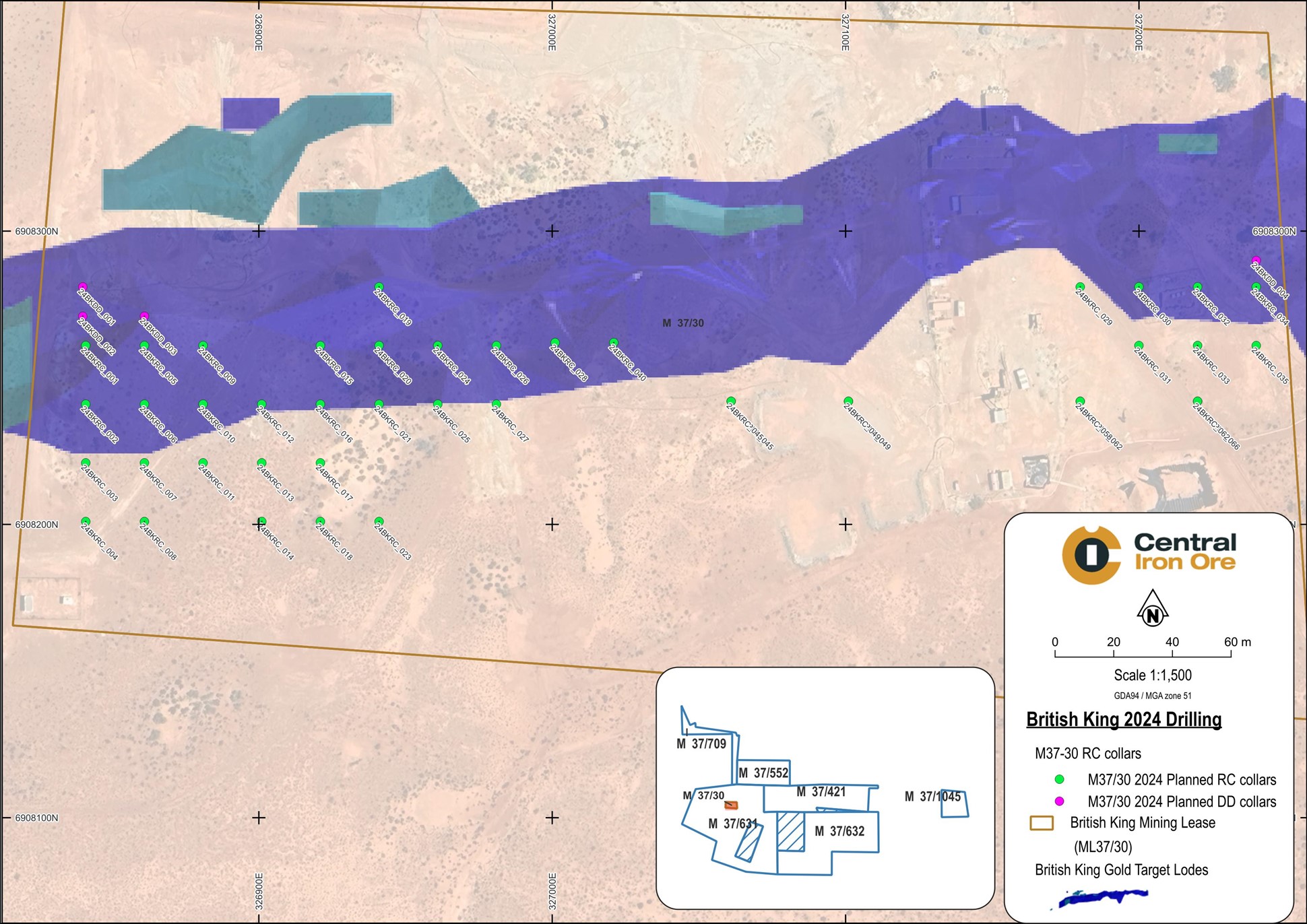 Figure 2. 2024 Collars being drilled at the British King mine