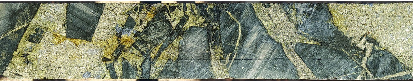 Figure 2 - Typical sulphide-rich breccia mineralization in hole SFDH-043