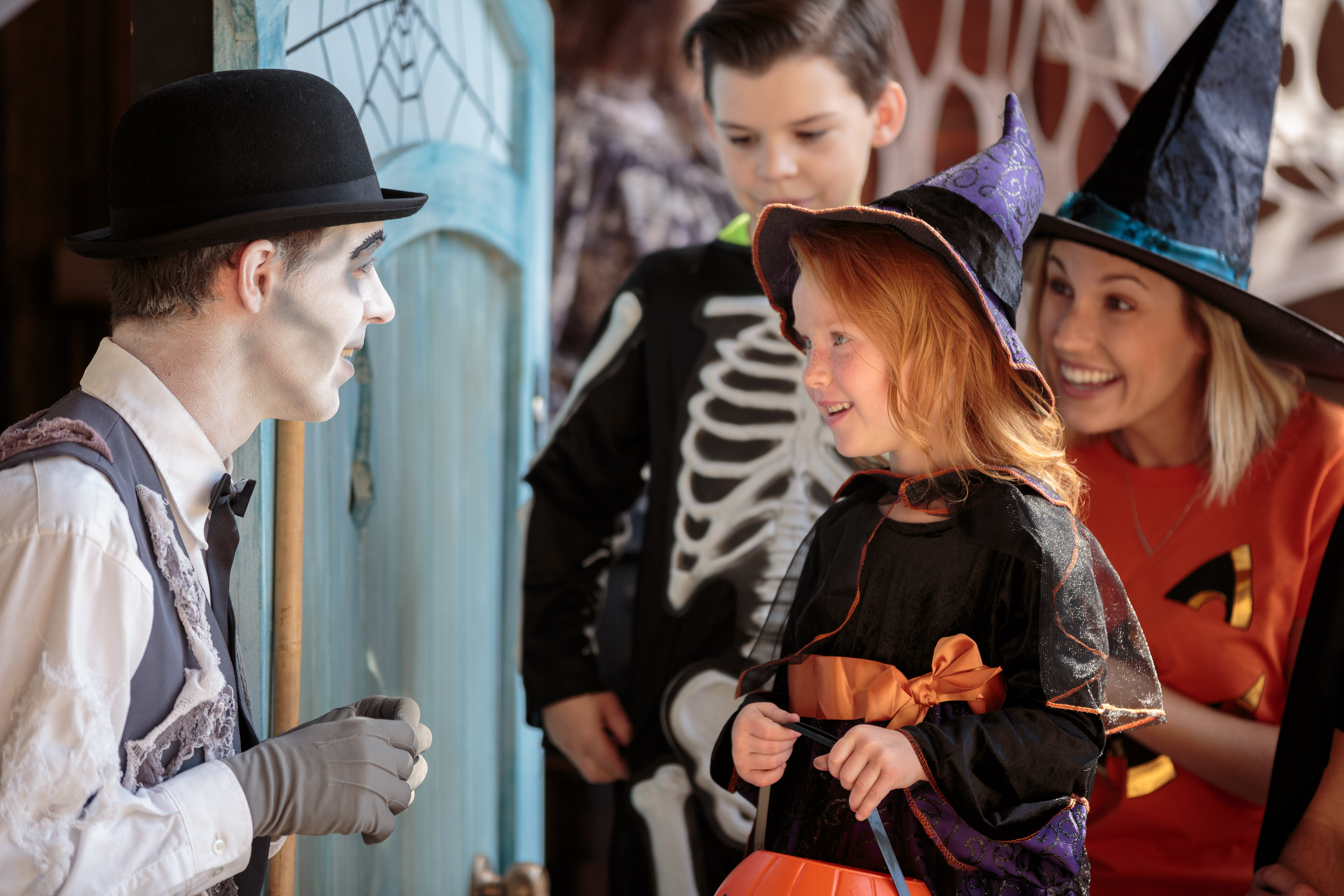 Children can participate in a trick-or-treat adventure at Camp Spooky where they'll meet some friendly Halloween characters.