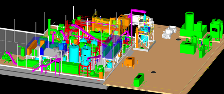Plan 3D de l'usine de démonstration