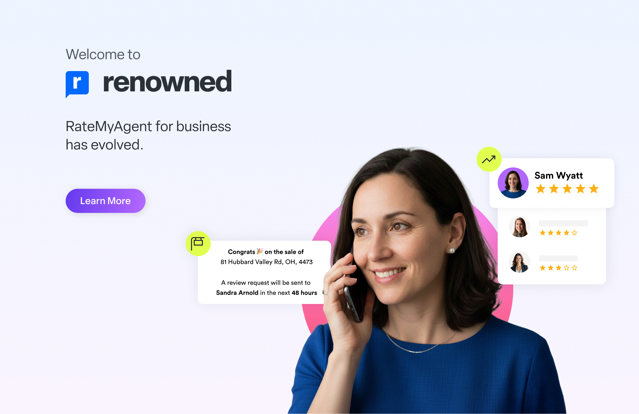 Renowned unites two of the industry’s most proven and trusted platforms – RateMyAgent and Curated Social – into one powerful, integrated solution. Together, Renowned now offers a suite of solutions designed to power Local Expert Marketing (LEM), a category that defines how real estate agents can win more deals by staying visible, building trust, and amplifying local market expertise – automatically.