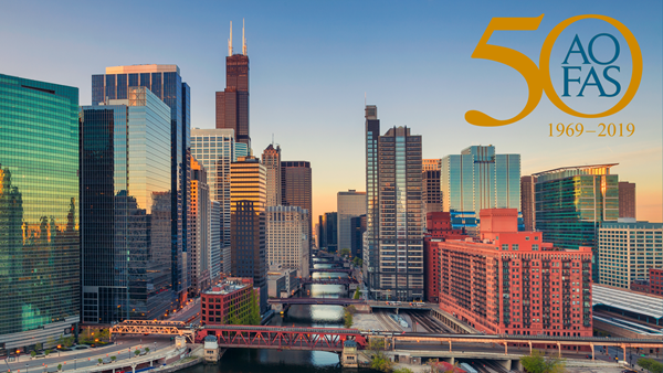Foot and ankle orthopaedic surgeons, advanced health practitioners, and industry exhibitors will gather in Chicago on September 12-15, 2019, to celebrate the 50th anniversary of the American Orthopaedic Foot & Ankle Society (AOFAS).