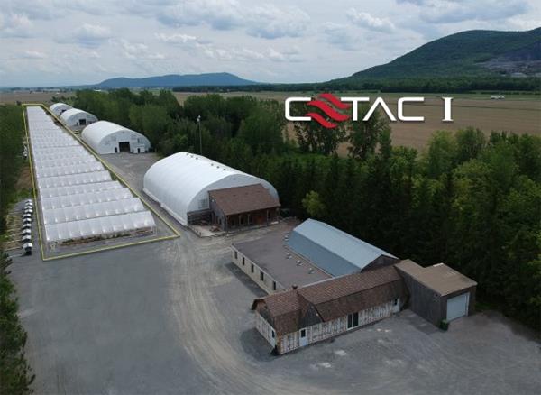 Current CETAC I Heat Campus with rendering of how greenhouses will be constructed adjacent to Heat Stations July 9