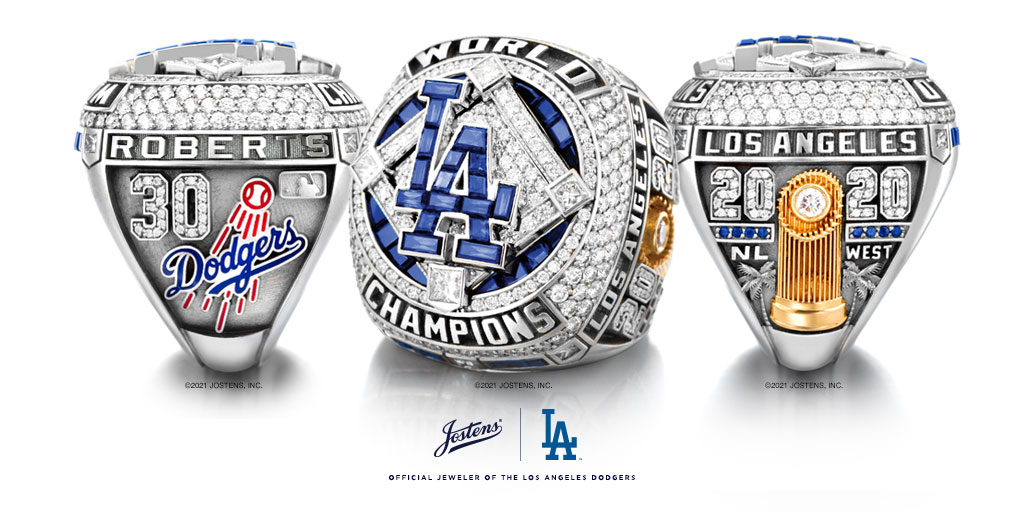 The Los Angeles Dodgers 2020 World Series Championship ring, by Jostens. 