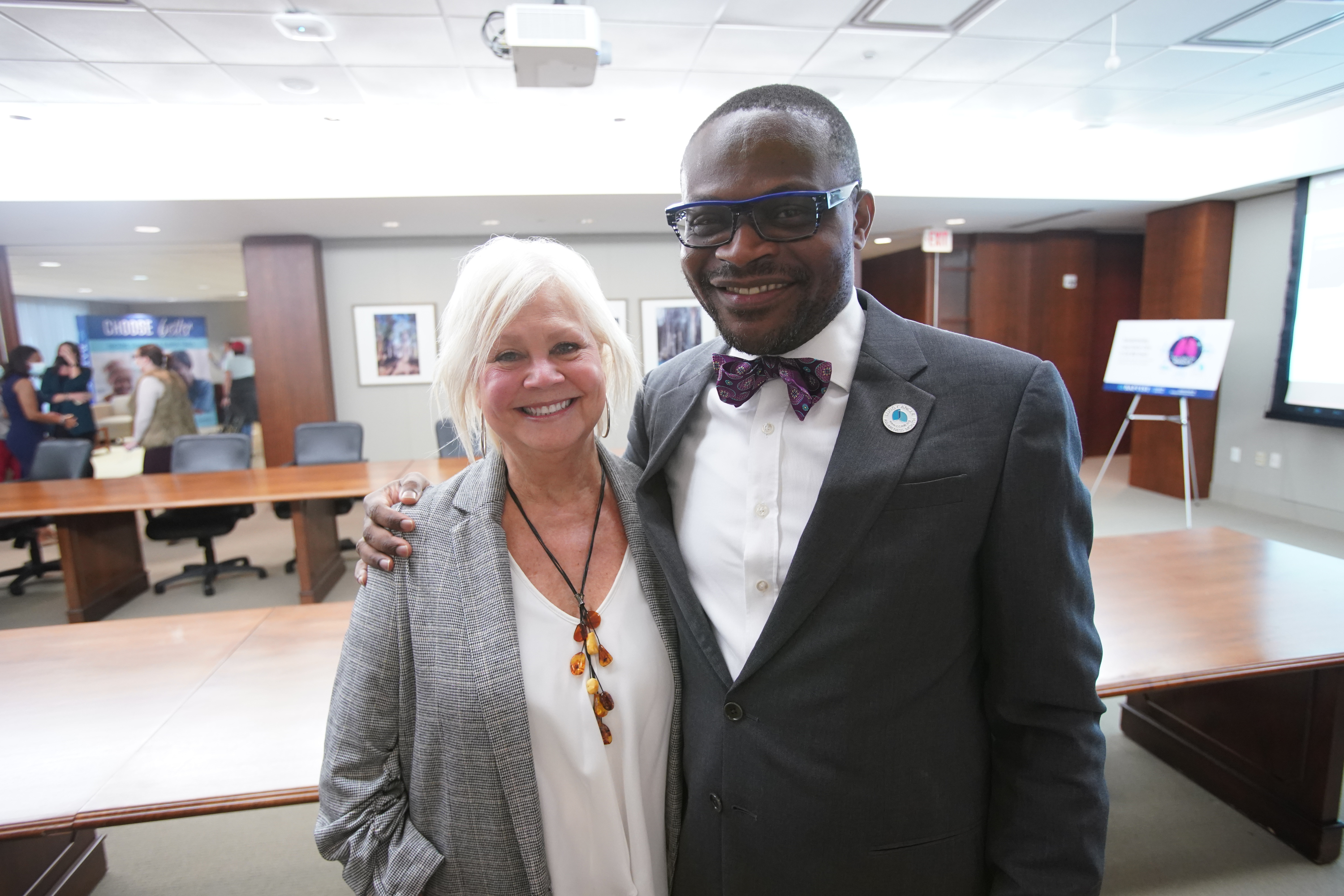 Cindy Lesley joined Dr. Raymond Osarogiagbon