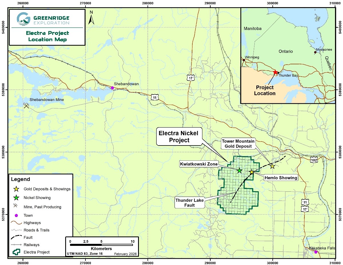 Greenridge Exploration Completes 100% Earn-in for the Electra Nickel Project
