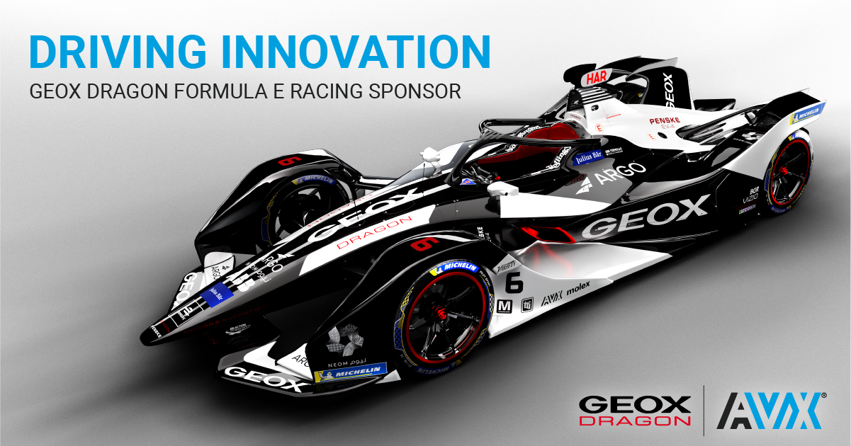 AVX is Sponsoring the GEOX DRAGON All-Electric Formula-E Racing Team for the Second-Straight Year
