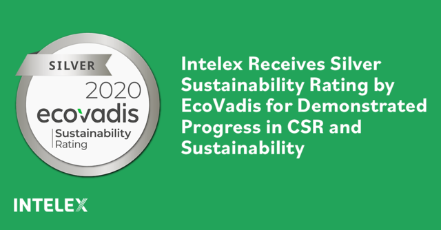 Intelex Scores in Top 17% of Software Companies Assessed by EcoVadis for Corporate Social Responsibility and Sustainability 

“Holding ourselves accountable for continuous improvement in sustainability, corporate social responsibility, and ESG is a key priority for Intelex,” said Justin McElhattan, president of  Intelex. “Our Silver Rating and improved performance in the most recent EcoVadis assessment demonstrates our commitment to be a trustworthy, responsible business that’s driving change in the world.” 