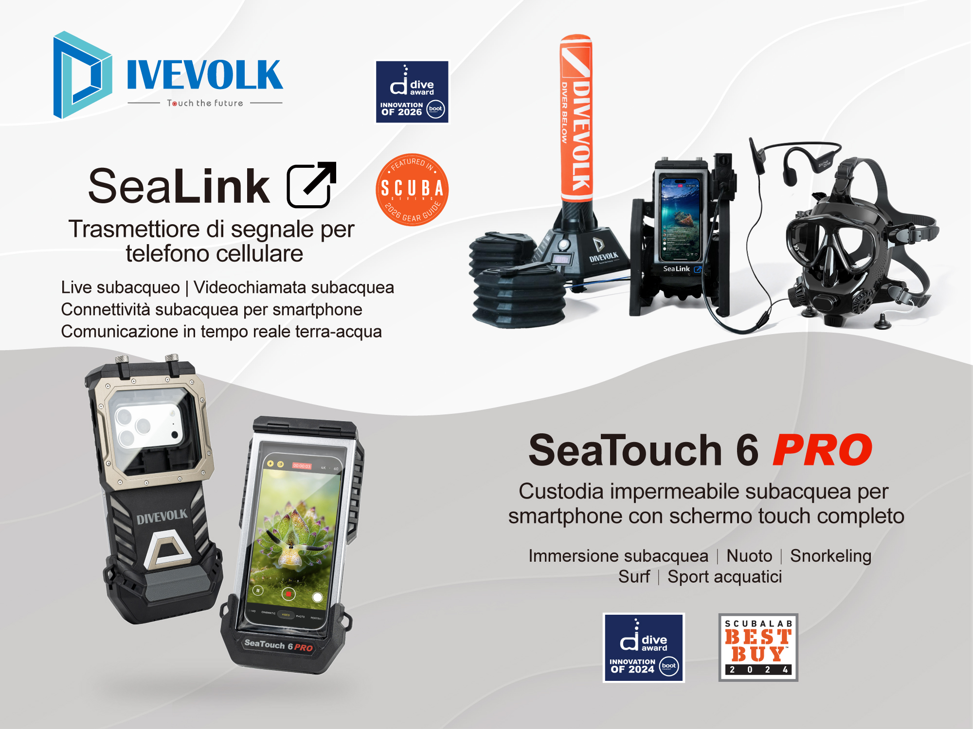 DIVEVOLK potenzia il proprio sistema per la fotografia subacquea con la nuova SeaTouch 6 Pro