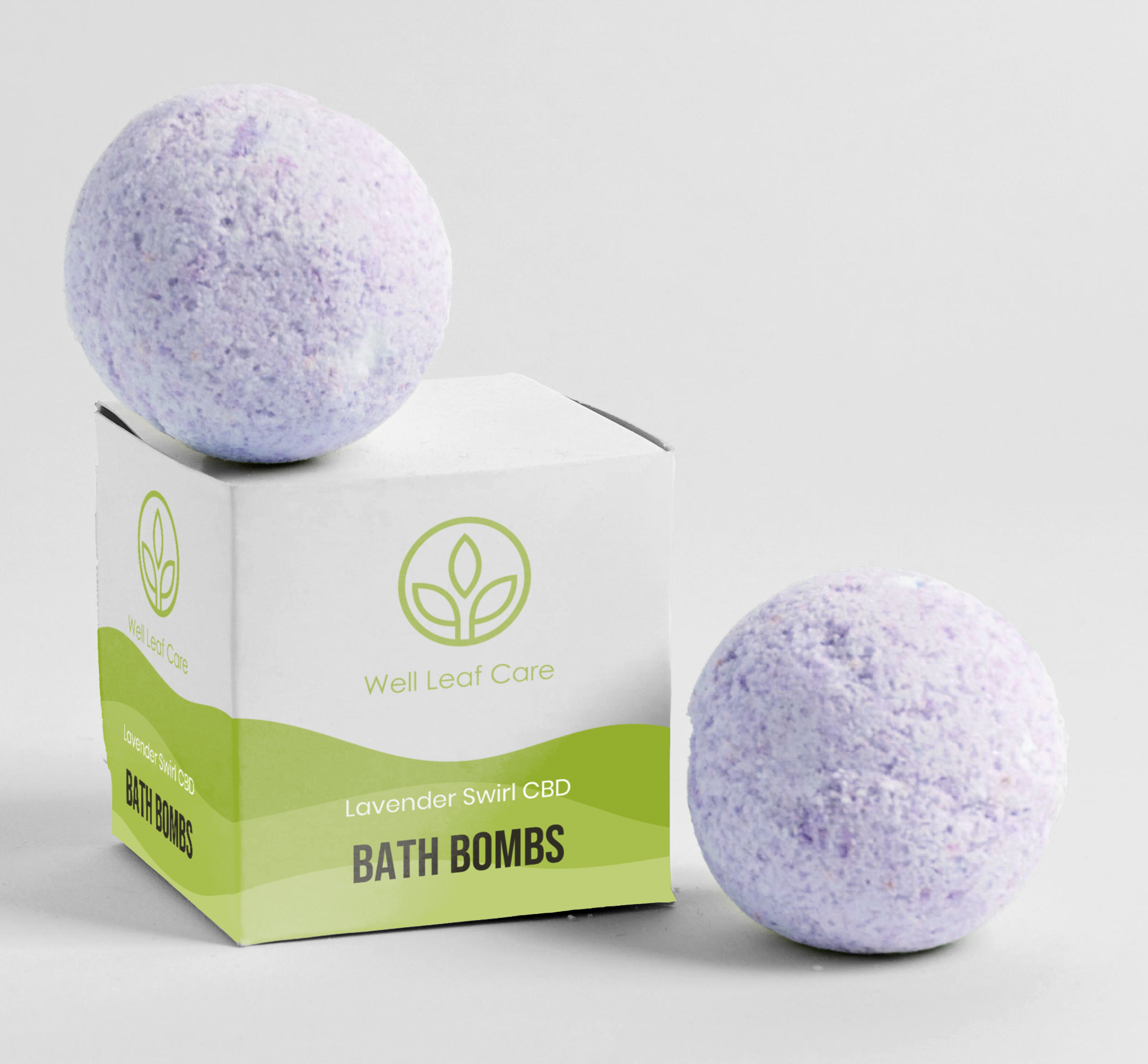 Well Leaf Care - Lavender Swirl CBD Bath Bombs