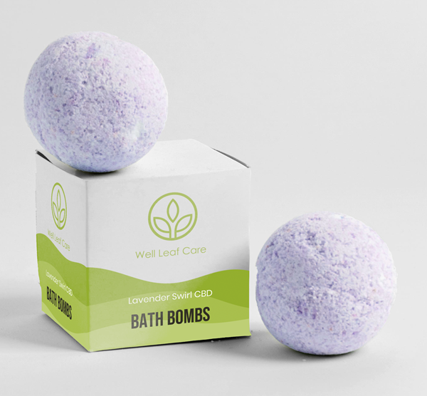Well Leaf Care - Lavender Swirl CBD Bath Bombs