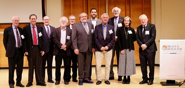 The 2019 Outstanding Achievement Prize recipients with Dr. William T. Carpenter, Jr. (far right, rear) and Dr. Herbert Pardes (far right, front).
Photo Credit: Chad David Kraus
