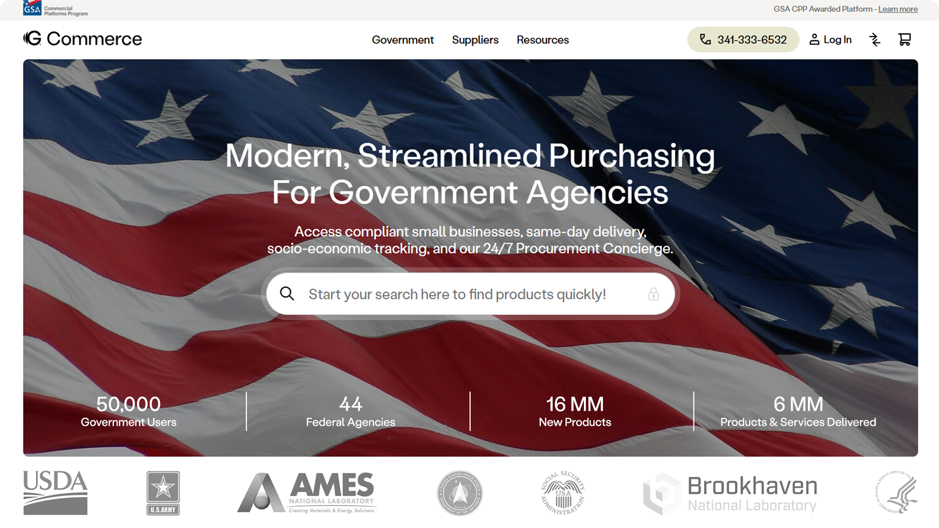 G-Commerce Federal Marketplace Homepage
