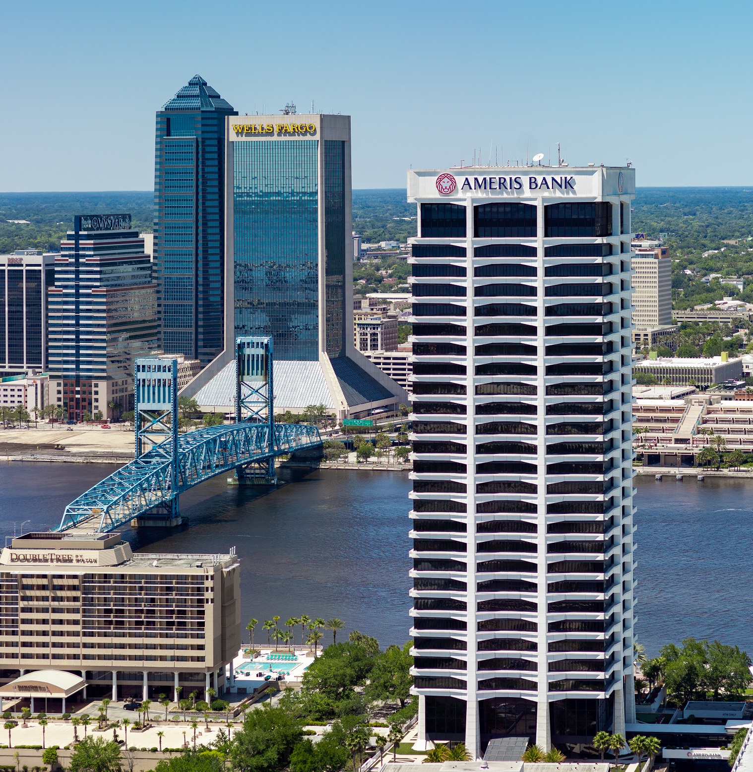 Arial view of office building