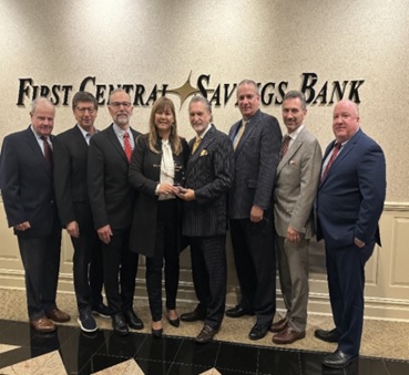 SEVP Ken Sapanski, EVP Michelle Socias, President Paul Hagan, and First Central Savings Bank’s Board of Directors.