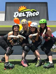 LA Derby Dolls at Del Taco for Chicken Cheddar Roller Launch