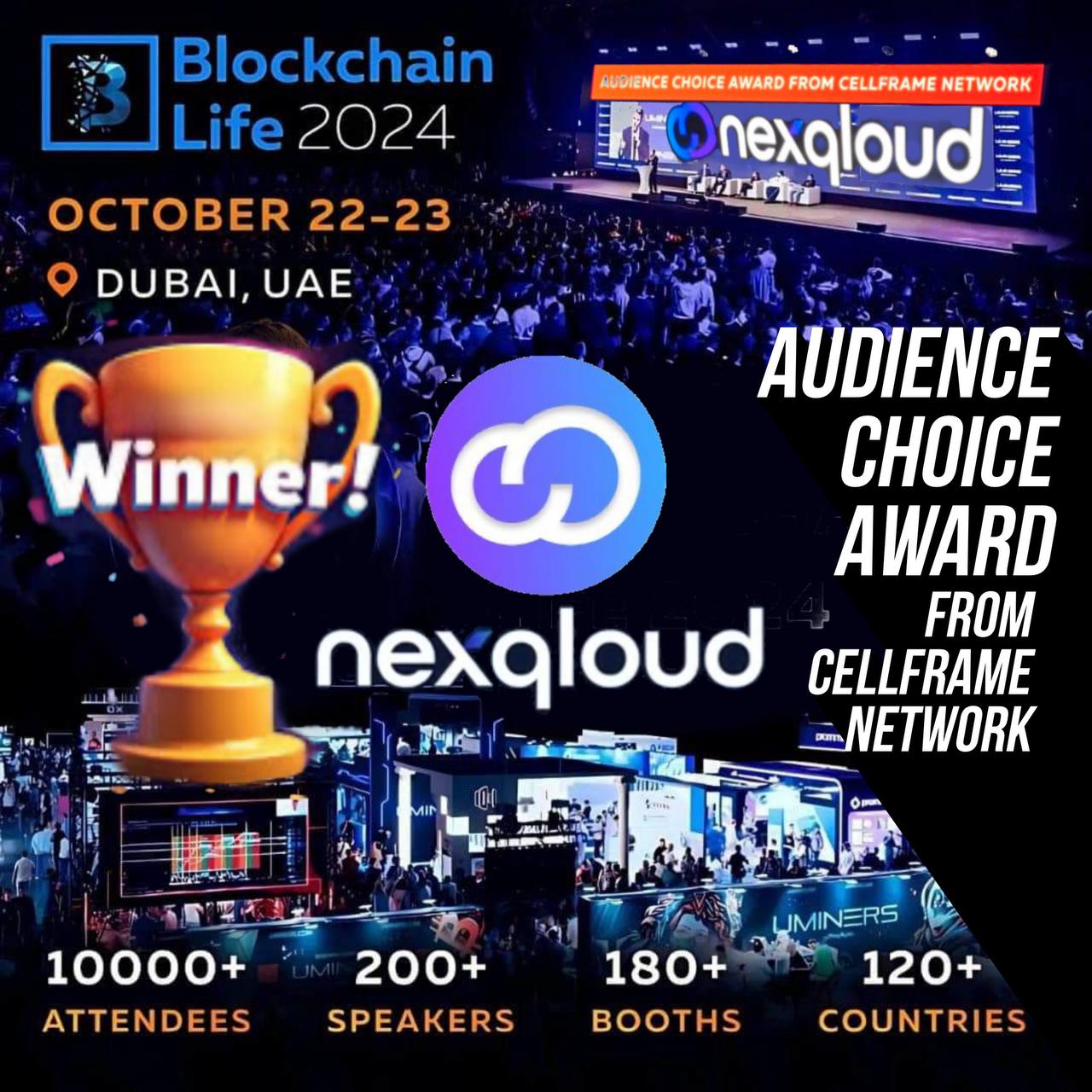 NexQloud wins the Audience Choice Award at Blockchain Life 2024.