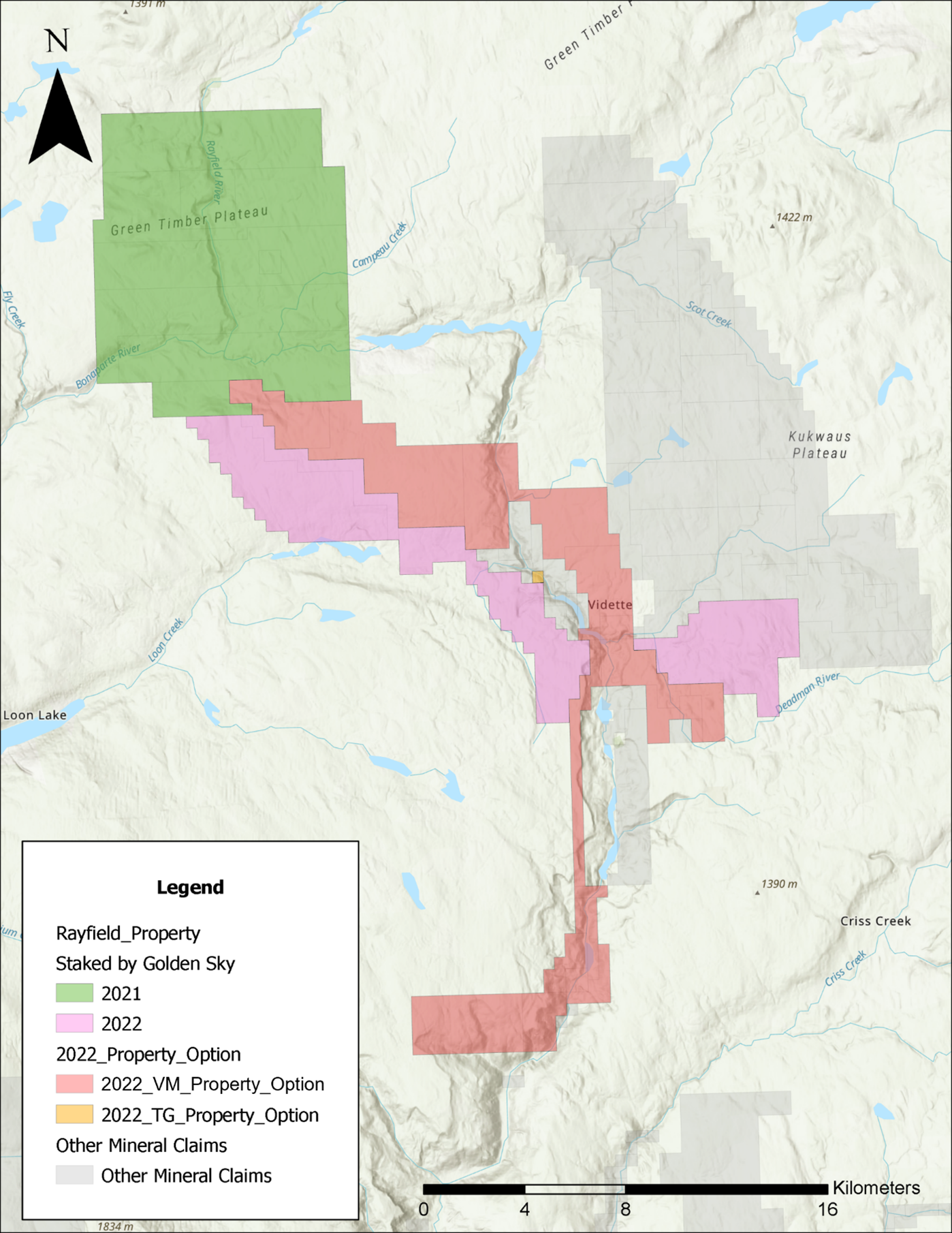 Golden Sky Minerals Expands the Rayfield Copper-Gold Property Through Staking and Option/Purchase Agreements, south-central British Columbia