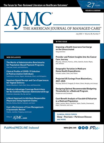 Cover of the July 2022 edition of The American Journal of Managed Care®