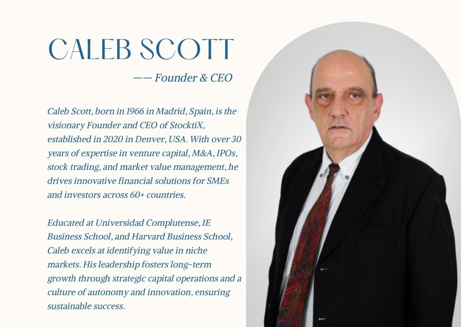 Caleb Scott, StocktiX's founder and CEO