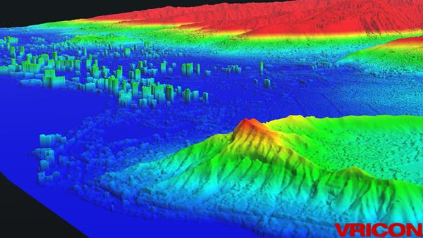 Vricon's Digital Surface Model of Oahu, Hawaii, shows one of many products now available through Apollo Mapping. 