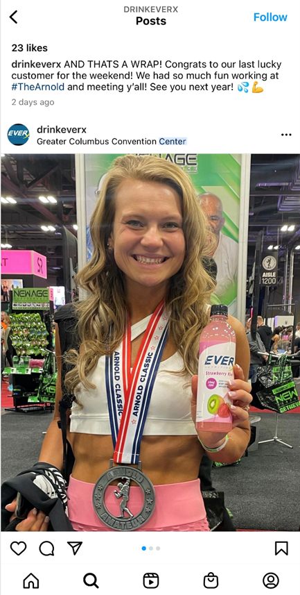 EVERx CBD Sports Nutrition Beverage reboot at the Arnold Sports Festival this past weekend.