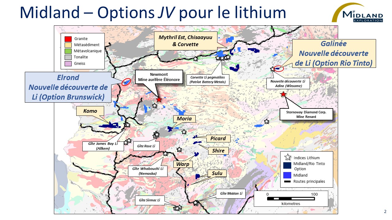 Figure 2 Midland-Option JV pour le lithium