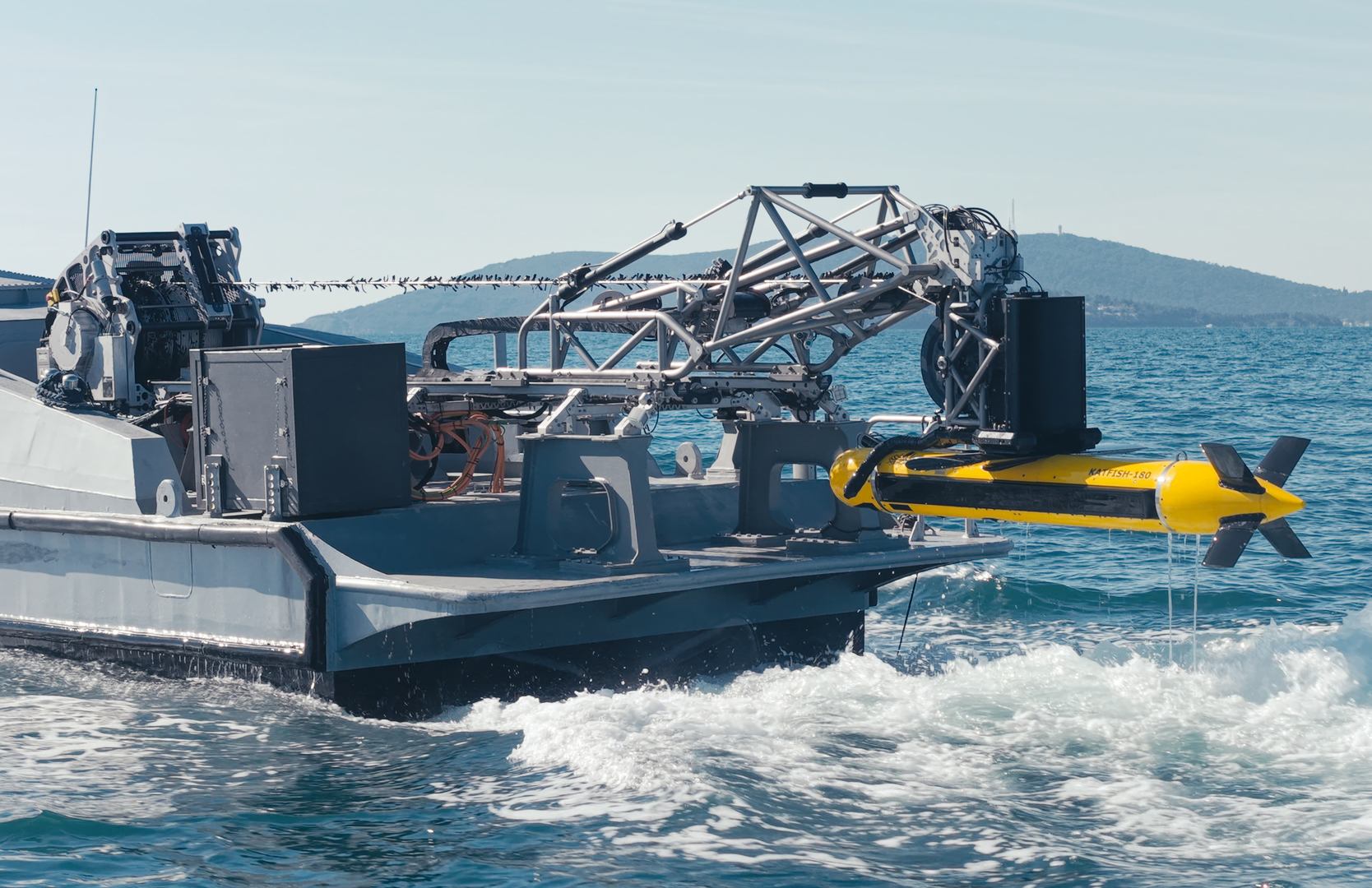 Kraken 's KATFISH deploying from a USV 