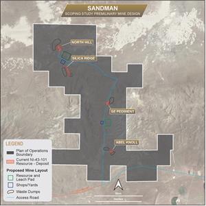 Sandman Scoping Study proposed mine design. This has not changed from the prior Phase 1 study.