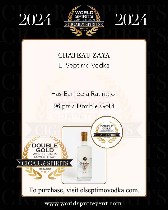 This prestigious award recognizes the best spirits in the world, and El Septimo Vodka was the only spirit awarded a 