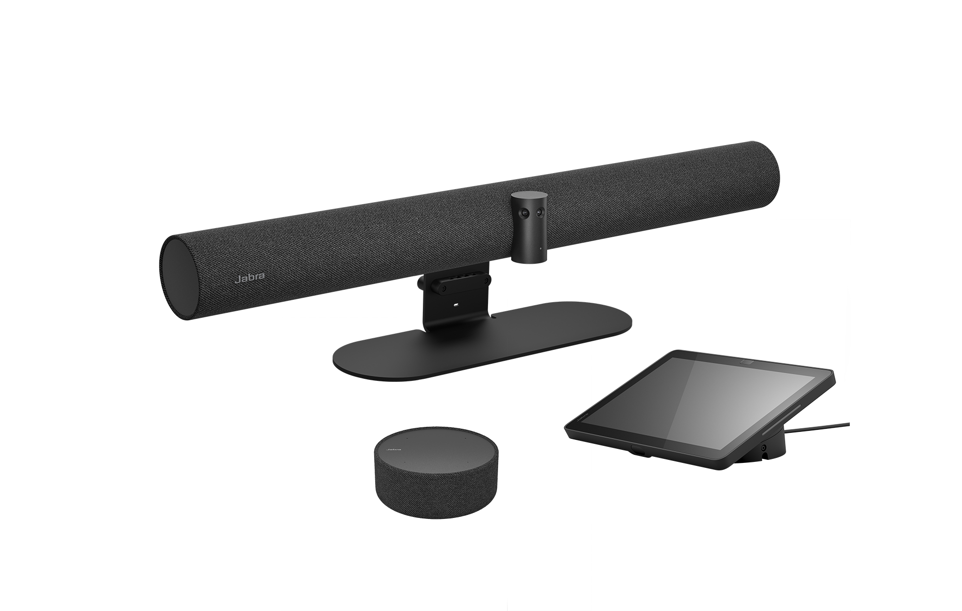 The Jabra PanaCast 55 VBS adds expanded connectivity to support extension audio and multi-camera setups. The Jabra PanaCast SpeakerMic bring Jabra’s professional sound deeper into the room and adds meeting room controls.
