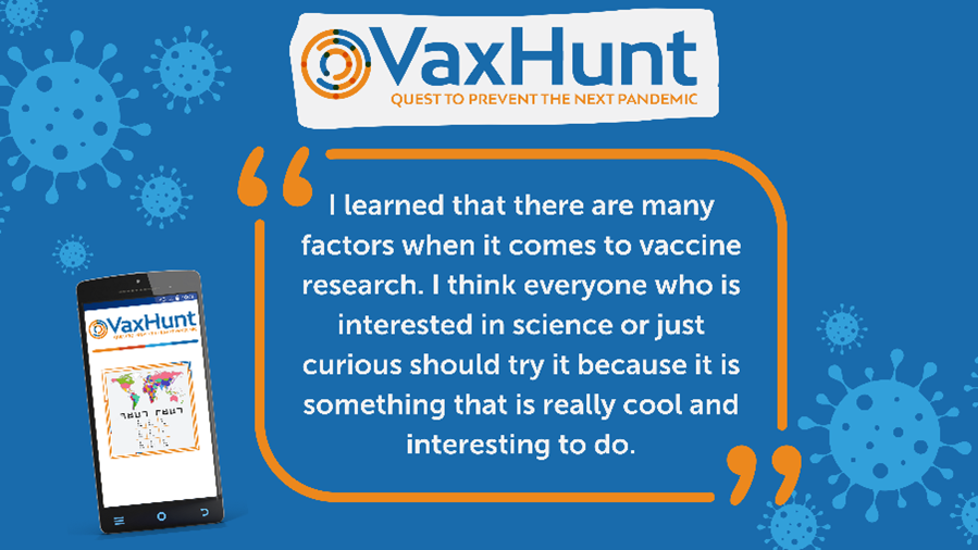 VaxHunt endorsed by high schooler