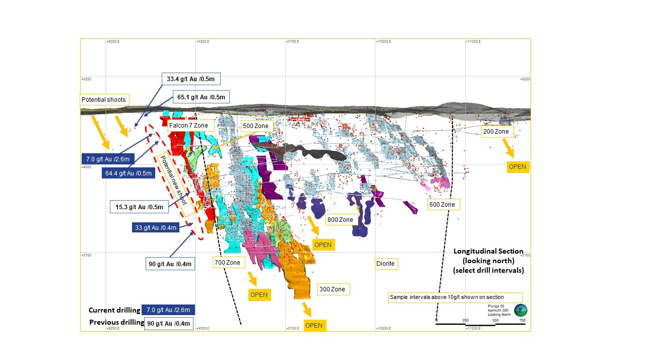 oct23newFigure 2 - Longitudinal Section of Current drill program