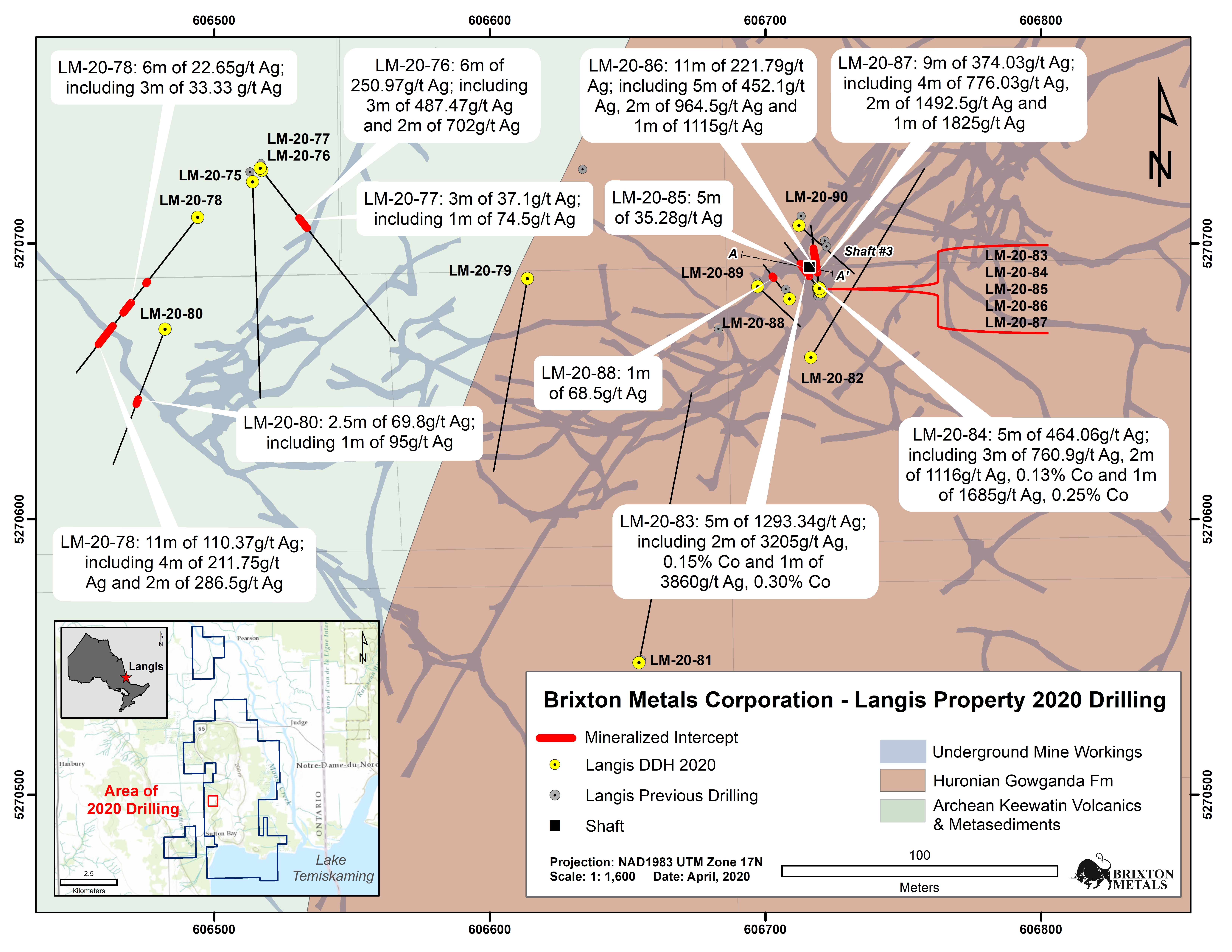 Figure 1. Langis Drill Collar Location Plan Map