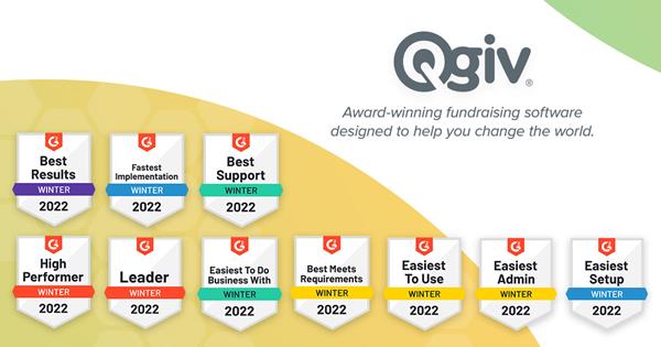 Qgiv's Winter 2022 G2 Awards