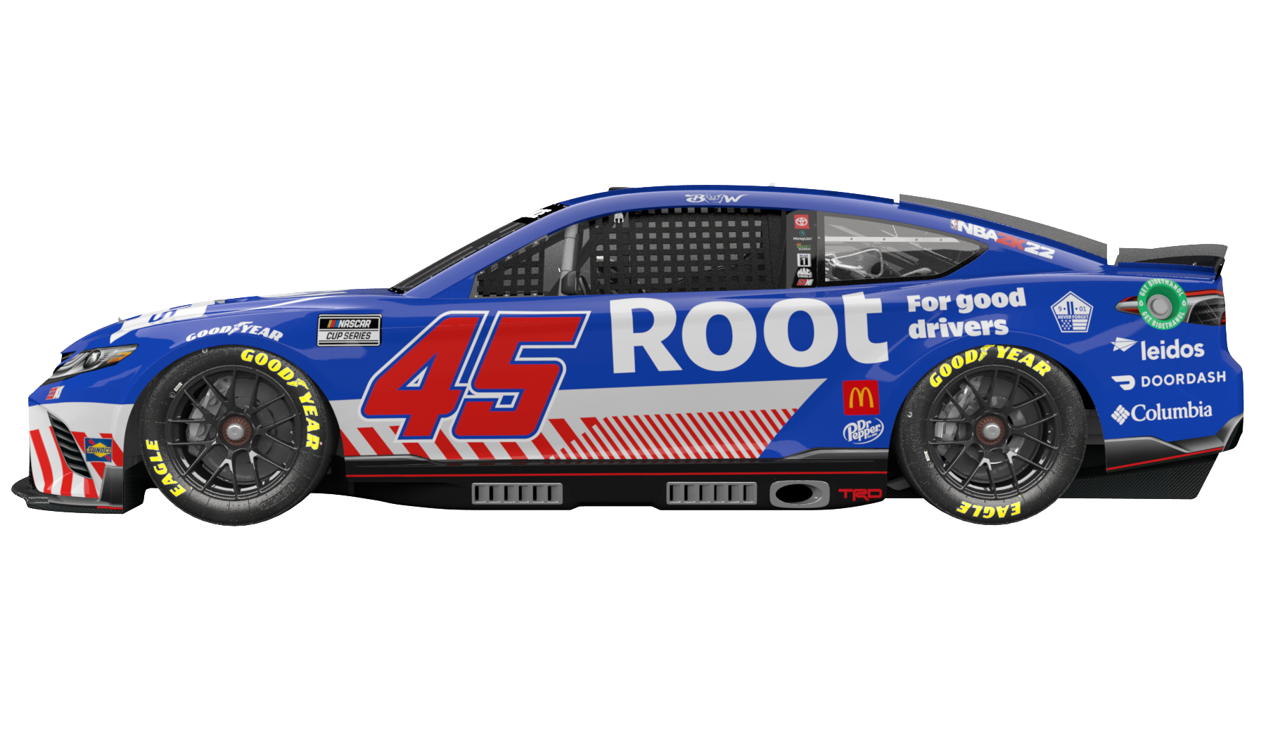 Bubba Wallace will be driving this specially designed race car this weekend to honor the lives lost on Sept. 11, 2001