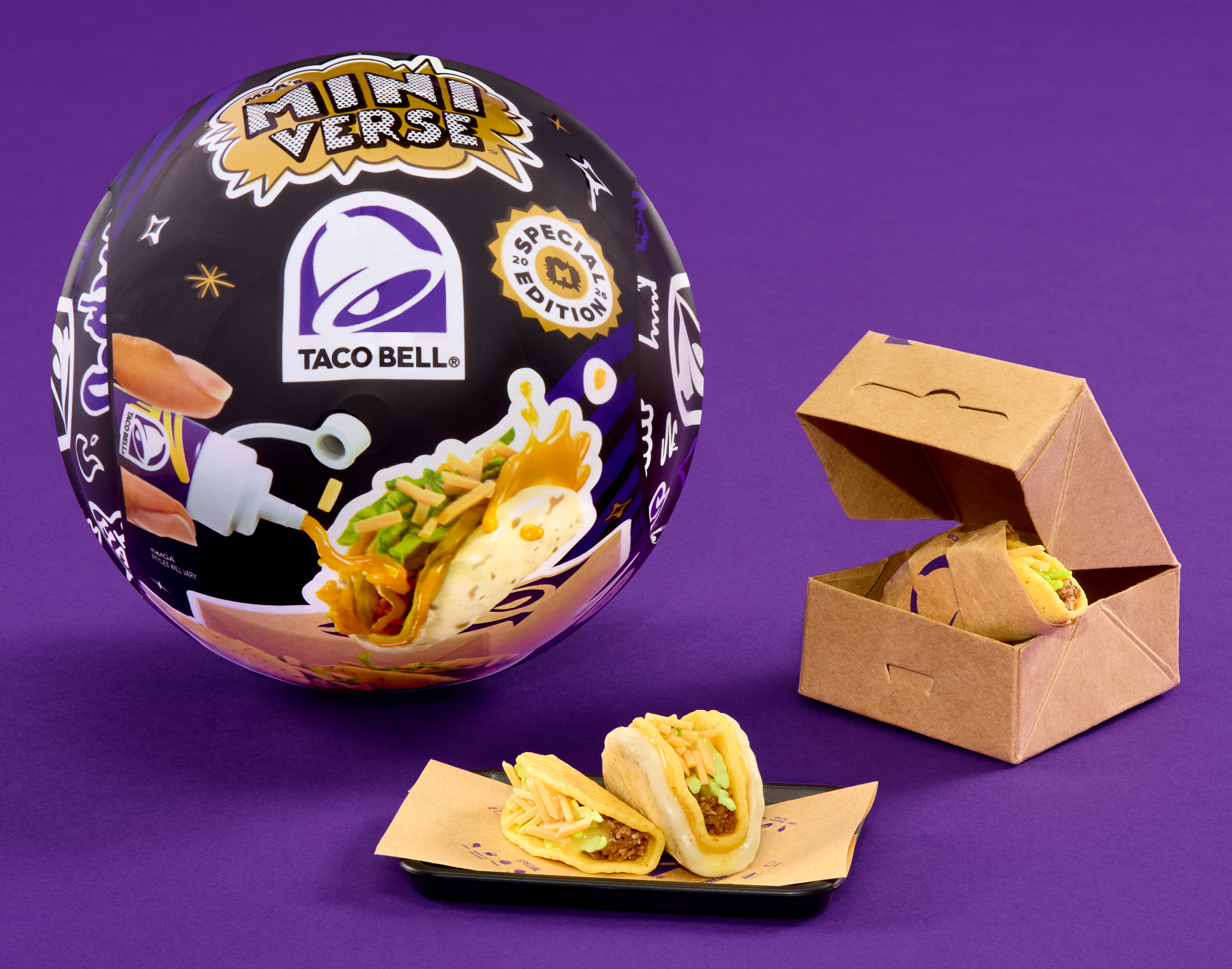Miniverse Taco Bell collab ball packaging