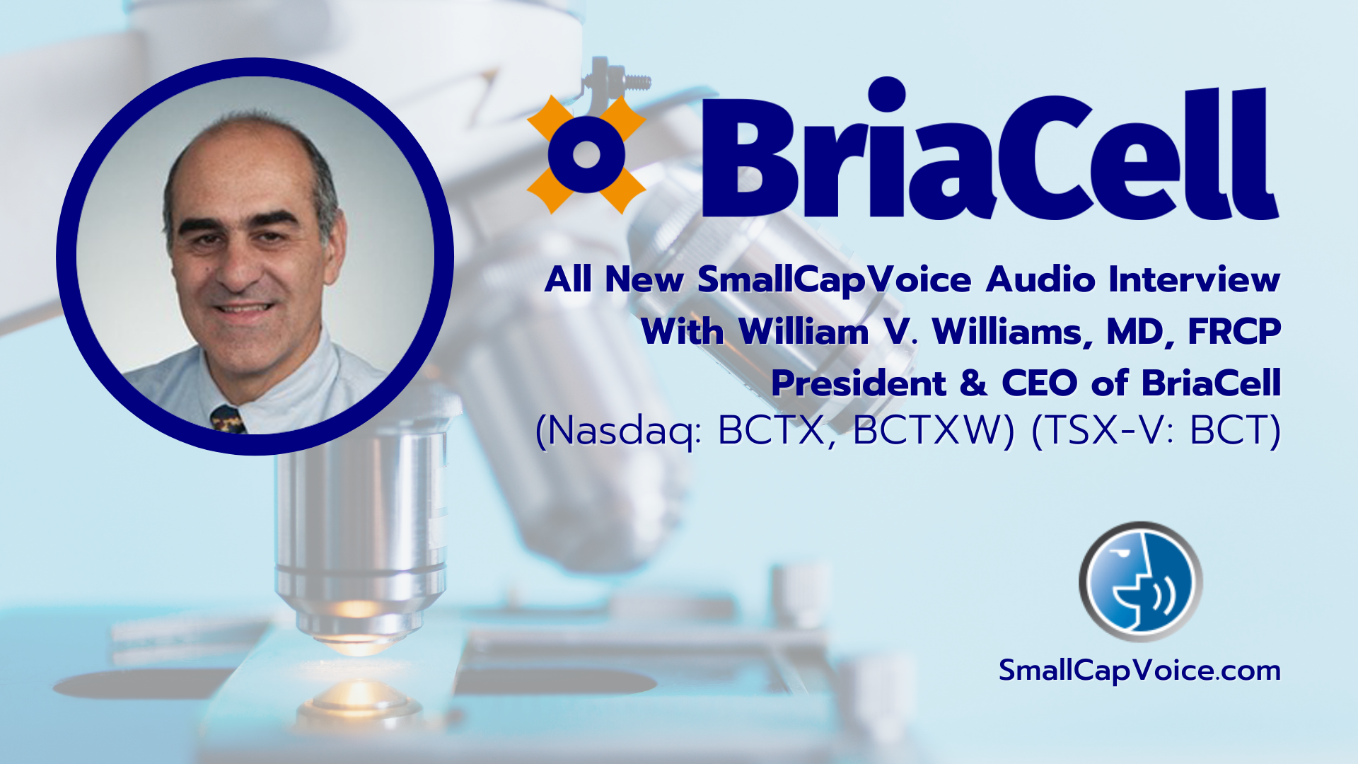 BriaCell Therapeutics CEO Emphasizes Recent Key Developments in Audio Interview with SmallCapVoice.com