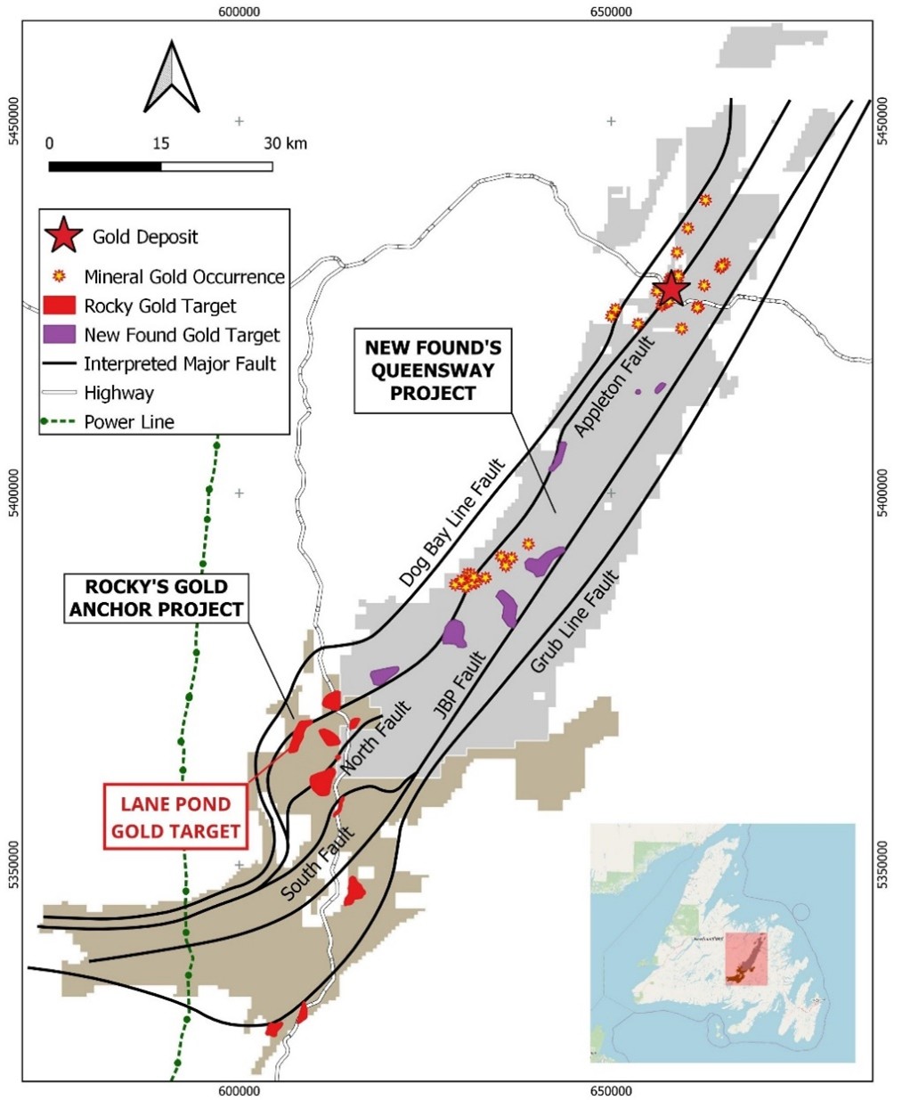 Major Regional Gold Bearing Faults within the Emerging Central Gold District