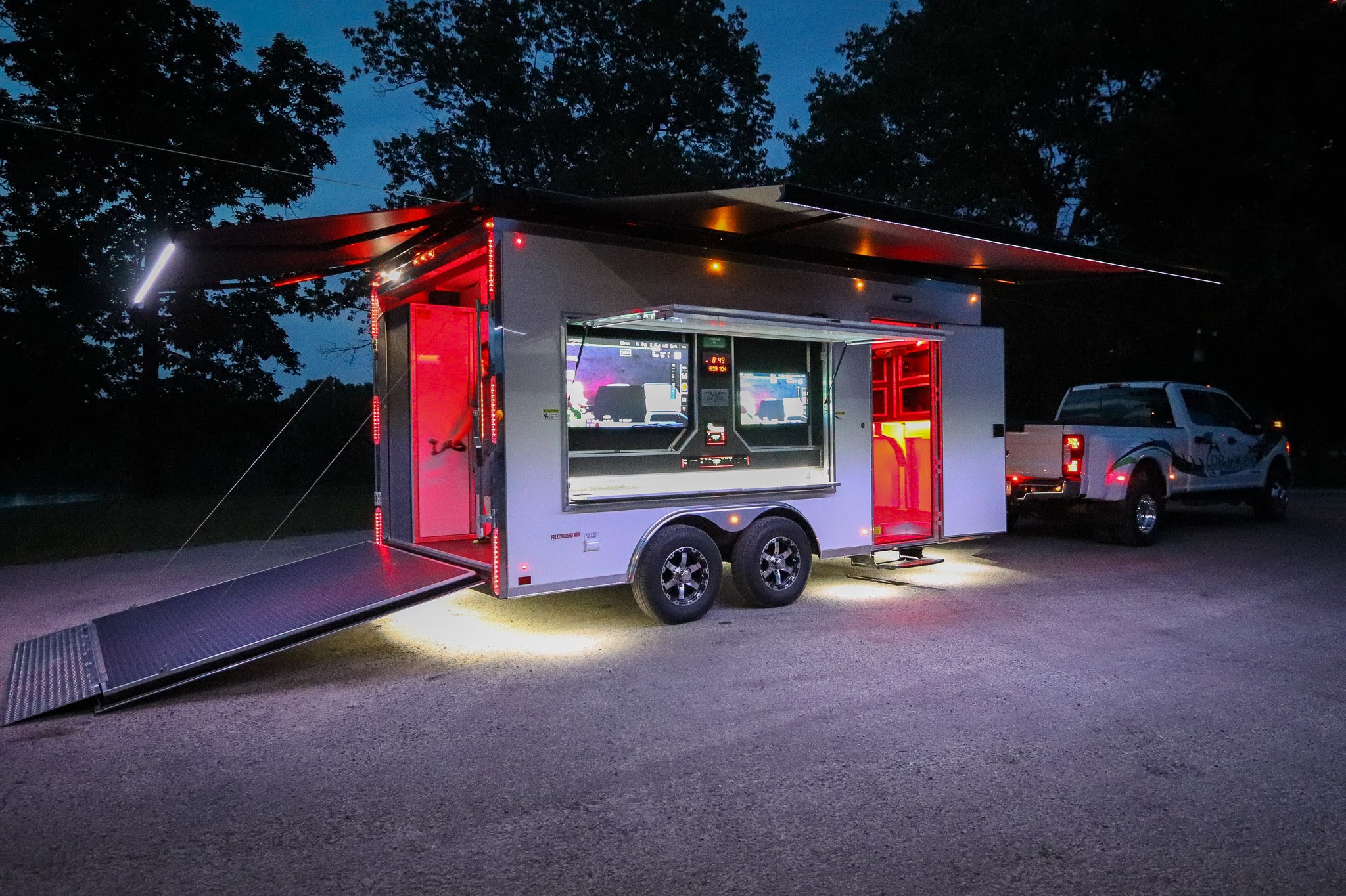 Draxxon Command Trailer at Night