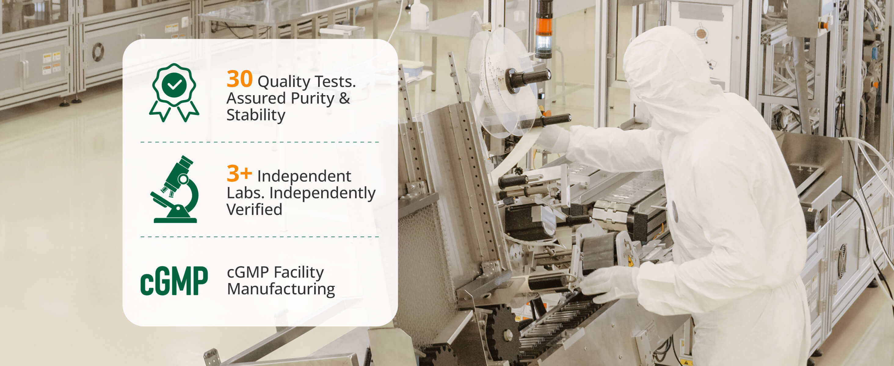 cGMP facility worker in protective gear conducting quality tests for BienRaíz magnesium glycinate supplement manufacturing standards.
