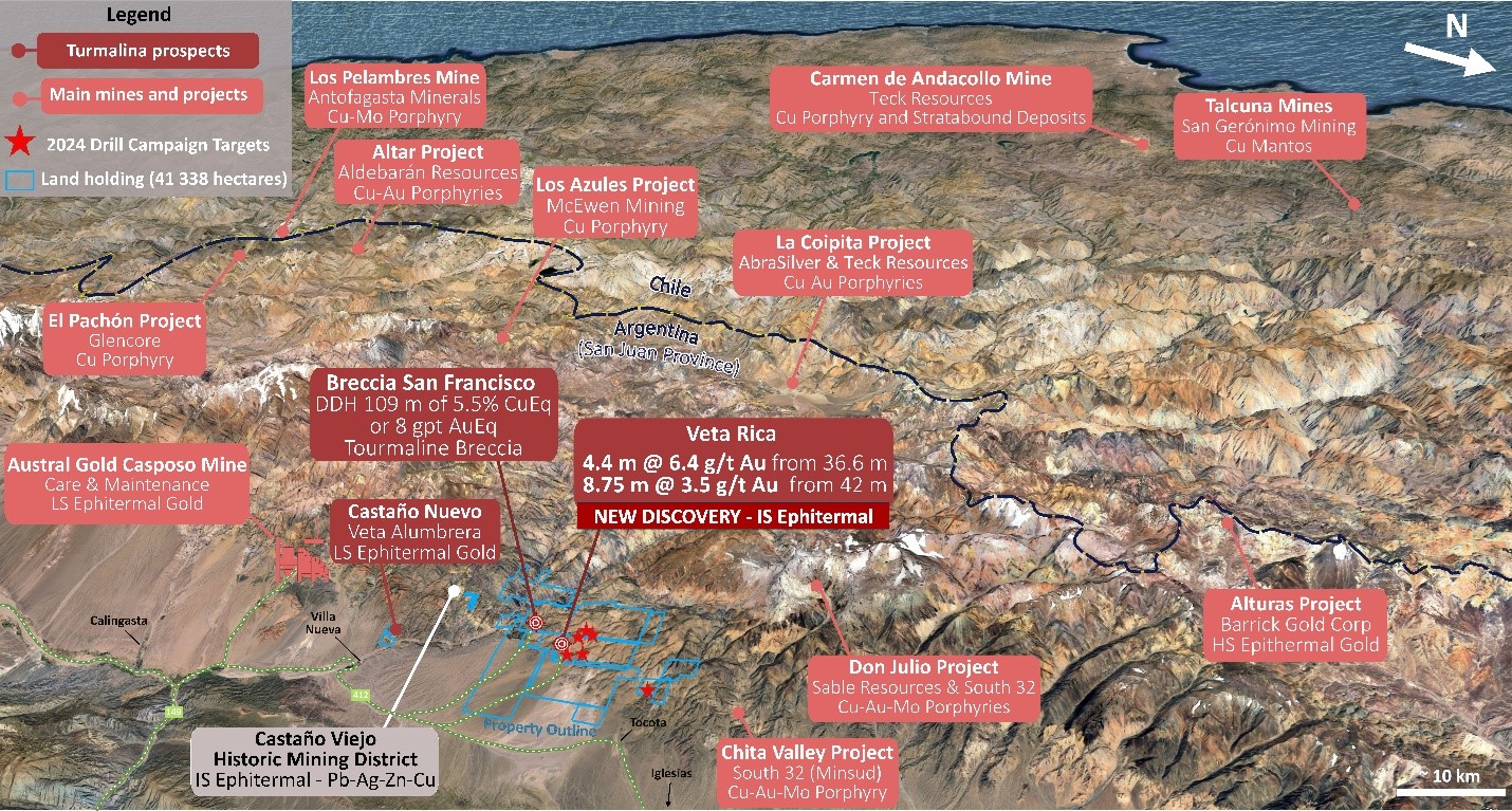 Turmalina Continues to Expand Mineralization in Epithermal vein Camp, Mobilizes Equipment