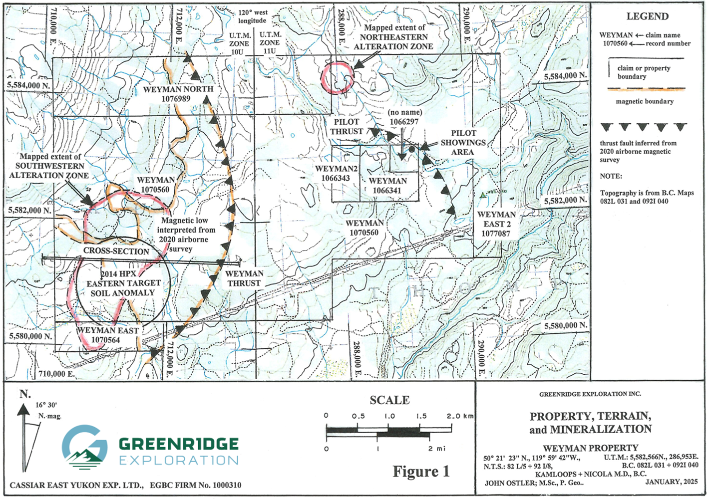 Greenridge Weyman Copper Project - Terrain and Mineralization