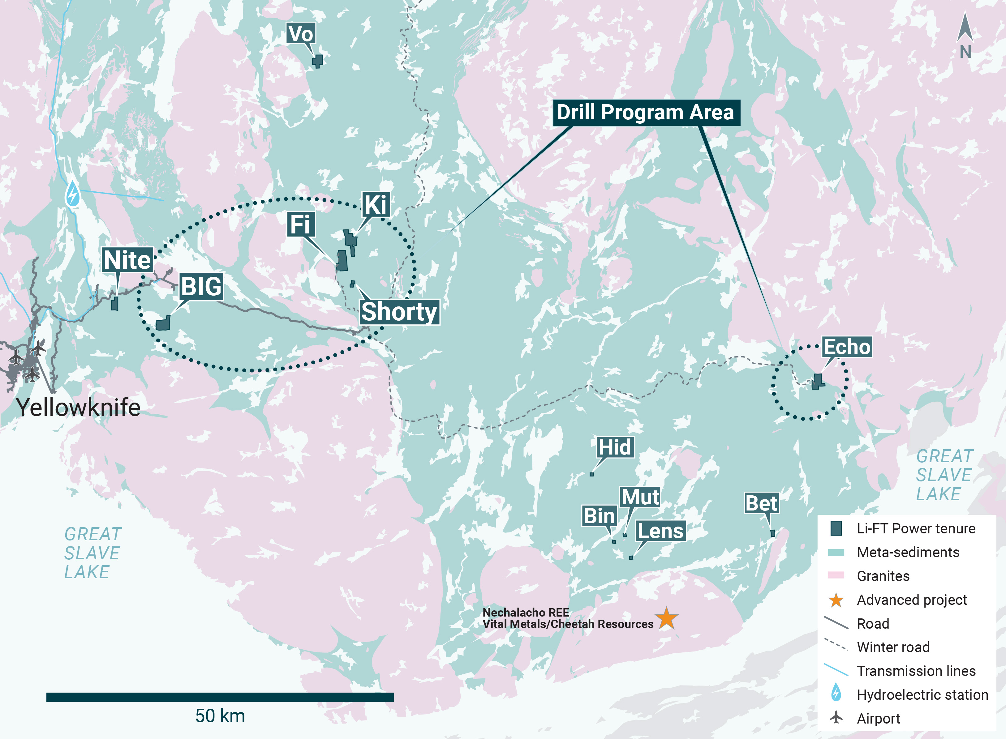 Li-FT yellowknife pegmatites winter drilling area v3